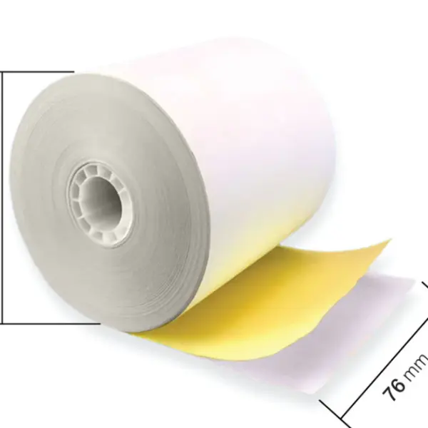 [76MM X 65MM X 12MM] 2 PLY NCR PAPER ROLL (W/Y) (100 ROLLS / BOX) | Jiwa Book Store