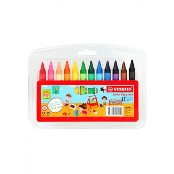 STABILO YIPPY-WAX CRAYON 12 COLOUR | Jiwa Book Store