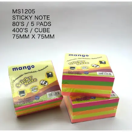 MANGO POST IT PAD MS-1205 (75MM X 75MM) [3" X 3"] | Jiwa Book Store