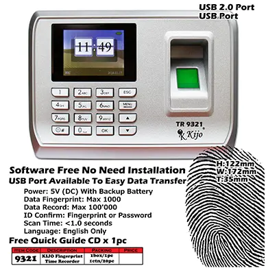 KIJO FINGERPRINT TIME RECORDER | Jiwa Book Store