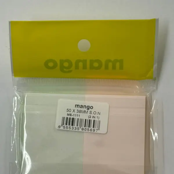 MANGO COLOUR POST IT PAD MS-1111 (2 IN 1) [50MM X 38MM] | Jiwa Book Store