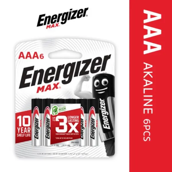 Energizer MAX AAA Battery (6Pcs Pack) | Jiwa Book Store