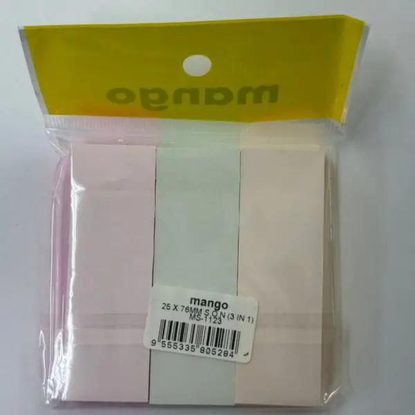 MANGO COLOUR POST IT PAD MS-1123 (3 IN 1) [3" X 3"] | Jiwa Book Store
