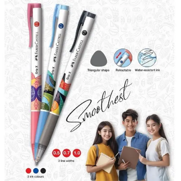 FABER CASTELL GRIP X5/X7/X10 BALL PEN [0.5MM/0.7MM] | Jiwa Book Store