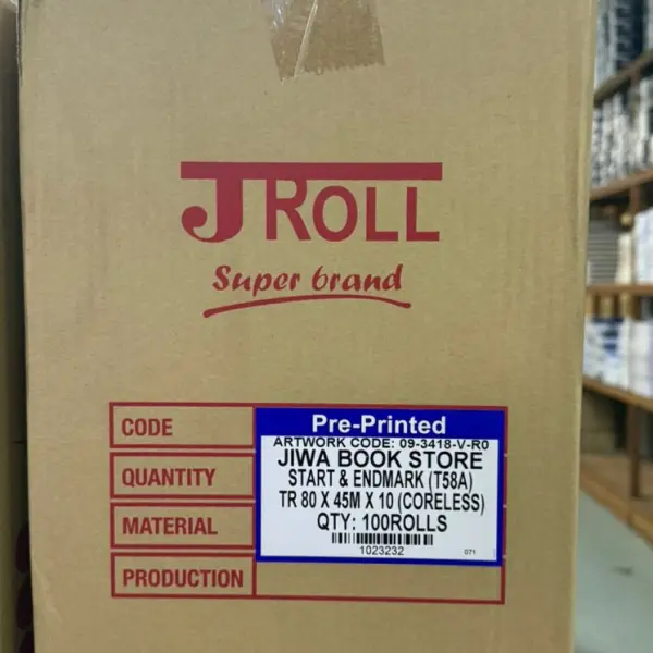 80MM X 45M THERMAL PAPER ROLL (CORELESS) | Jiwa Book Store