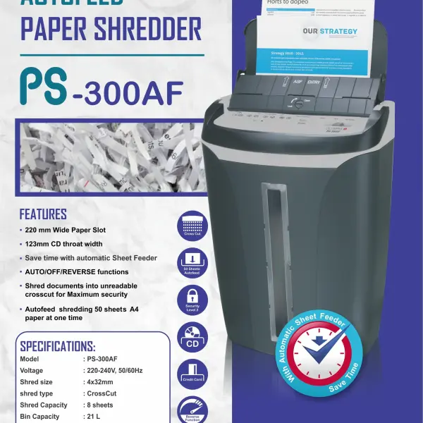 OLYMPIA PS-300AF Auto Feed Paper Shredder | Jiwa Book Store