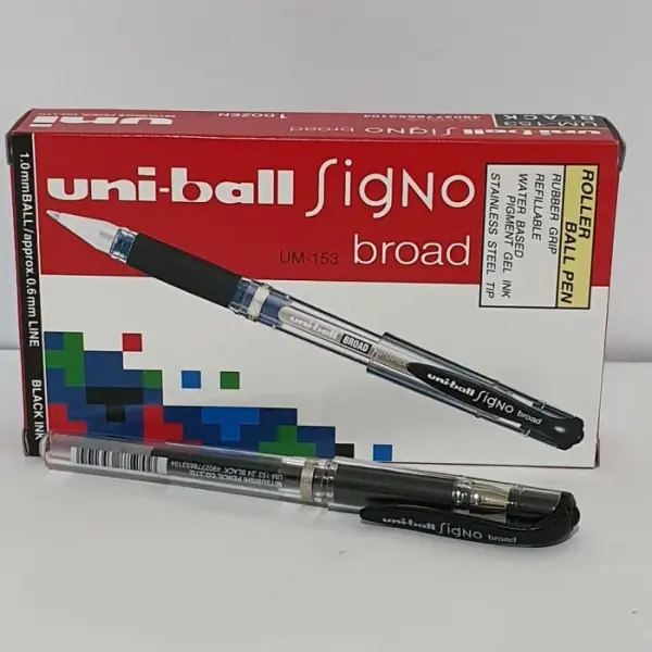 UNI-BALL SIGNO BROAD UM-153 1.0MM GEL INK ROLLER PEN | Jiwa Book Store