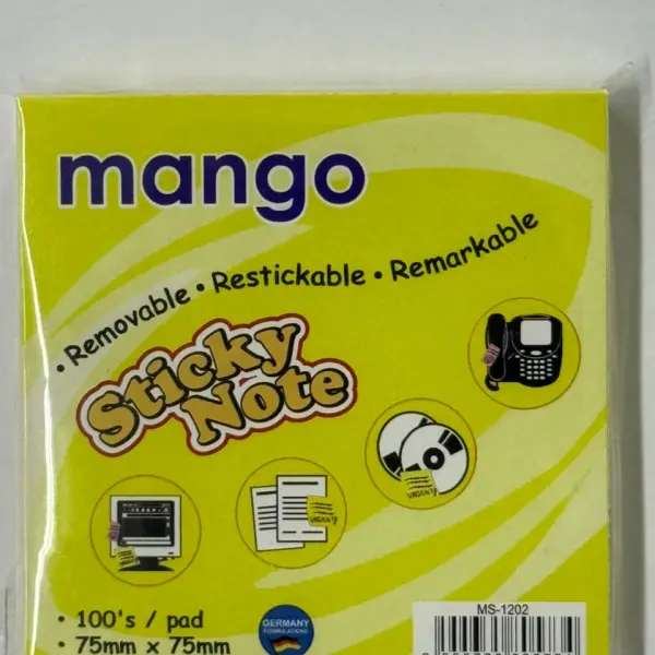 MANGO MS-1202 POST IT PAD 3" X 3" (YELLOW) | Jiwa Book Store