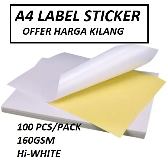 A4 WHITE STICKER LABEL | Jiwa Book Store