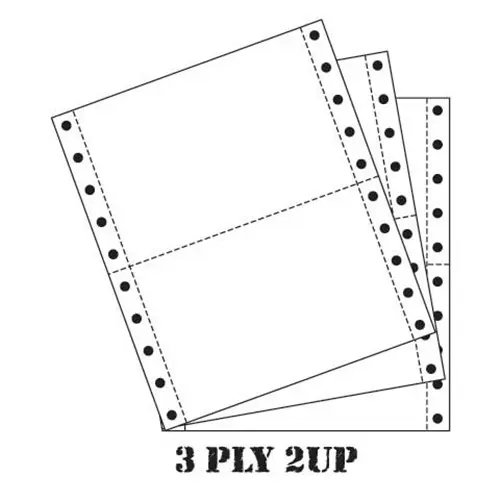 COMPUTER PAPER 9.5" X 11" 3PLY 2UP WHITE (300 FANS) | Jiwa Book Store