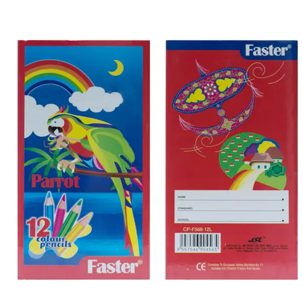 Faster Parrot Long Colour Pencil 12 Colour | Jiwa Book Store