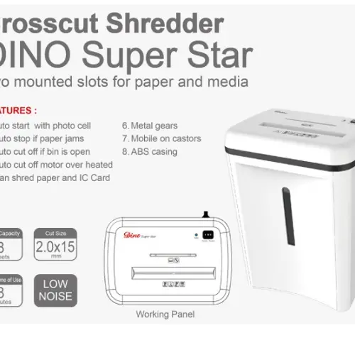 DINO SUPER STAR CROSSCUT PAPER SHREDDER | Jiwa Book Store