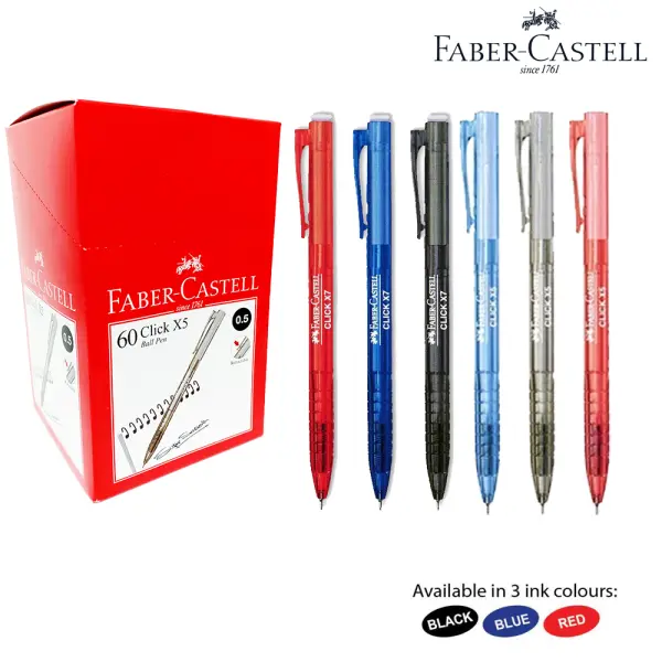 FABER CASTELL CLICK X5/X7 BALL PEN [0.5MM/0.7MM] | Jiwa Book Store