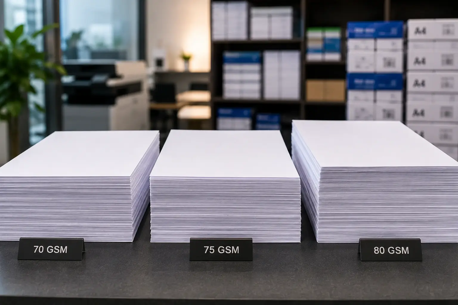 Office procurement team ordering A4 paper in bulk for company printing and document supply Malaysia