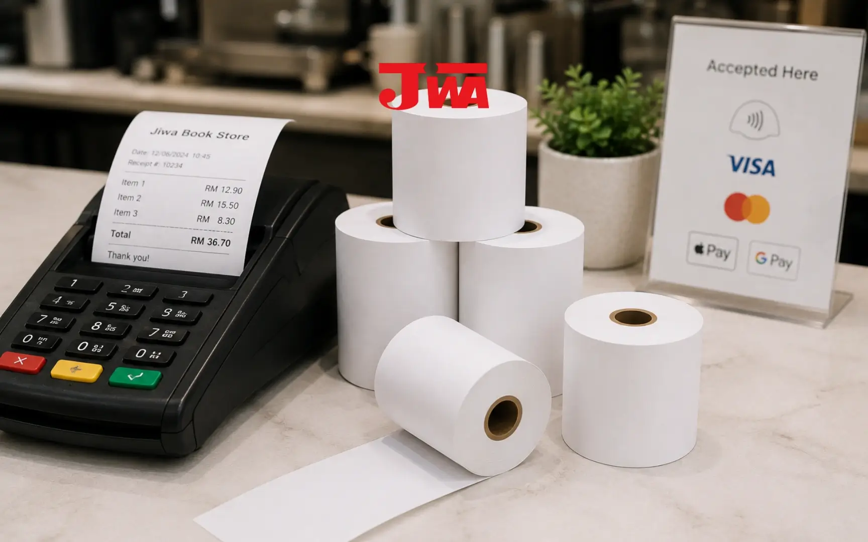 Credit card machine paper roll Malaysia terminal thermal paper guide